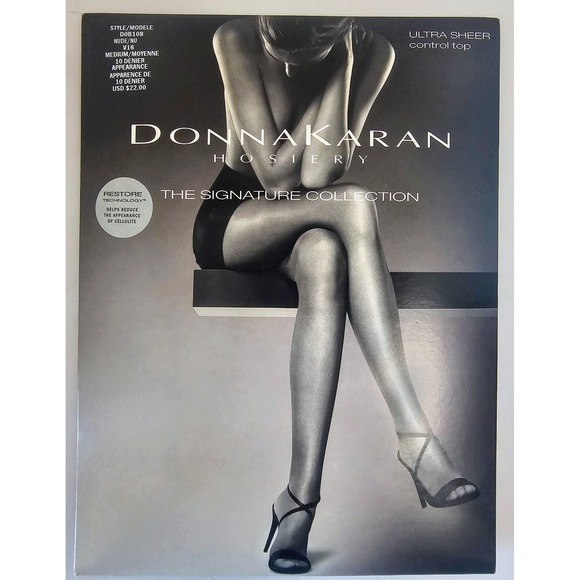 Donna Karan Hosiery Nude 10 Denier Ultra Sheer Control Top Pantyhose SZ Medium - Picture 1 of 7